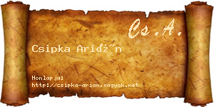 Csipka Arián névjegykártya